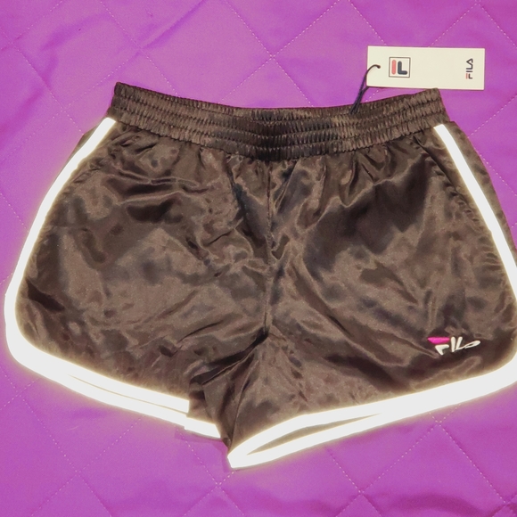 N.W.T. Fila shorts shiny black satin - Picture 14 of 16